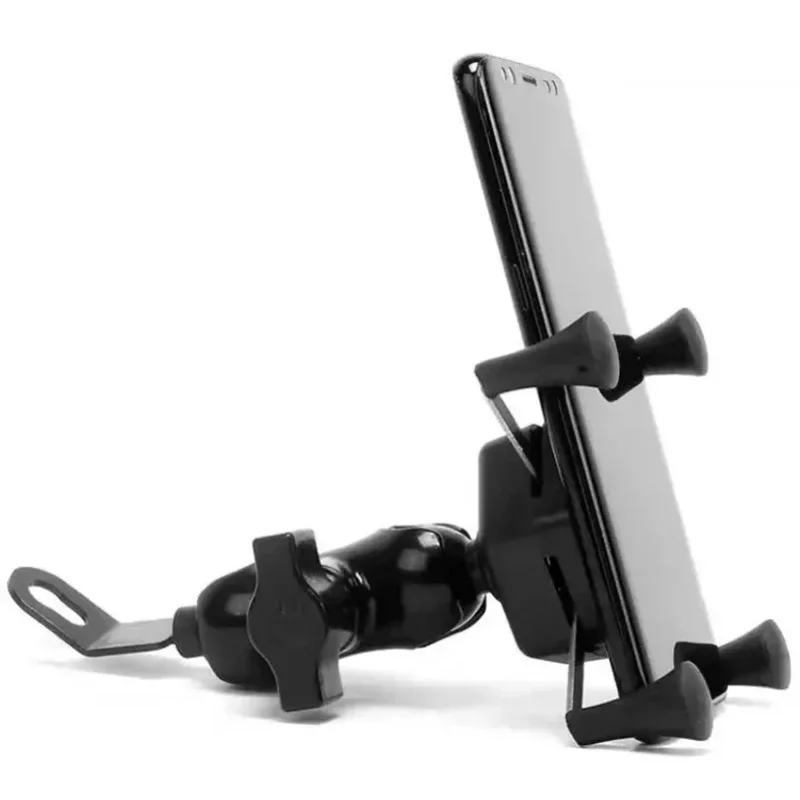 360° adjustable motorcycle & bike phone mount – universal mirror holder for 4.7–6.7" smartphones