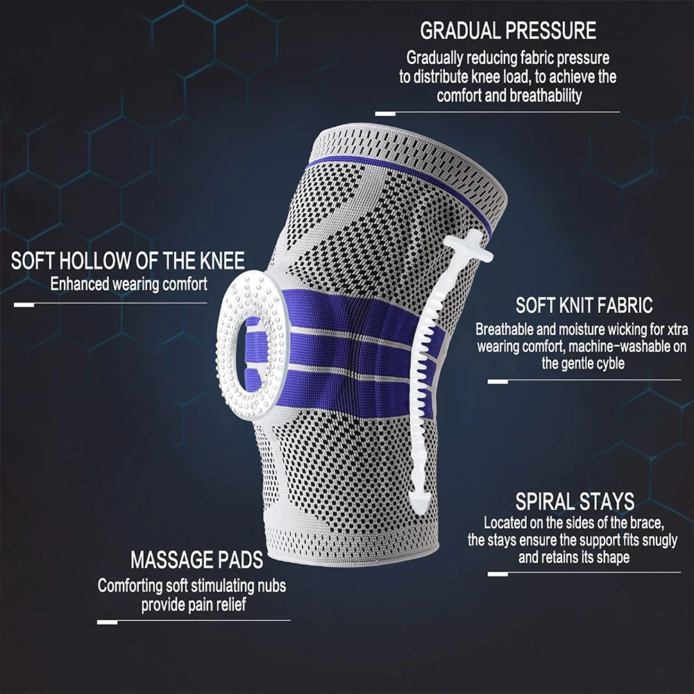 silicone padded knee sleeves – patella & meniscus support for basketball, fitness & sports
