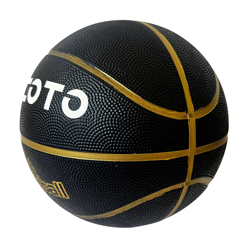 black & gold rubber basketball – official size 5, durable non slip for indoor & outdoor play