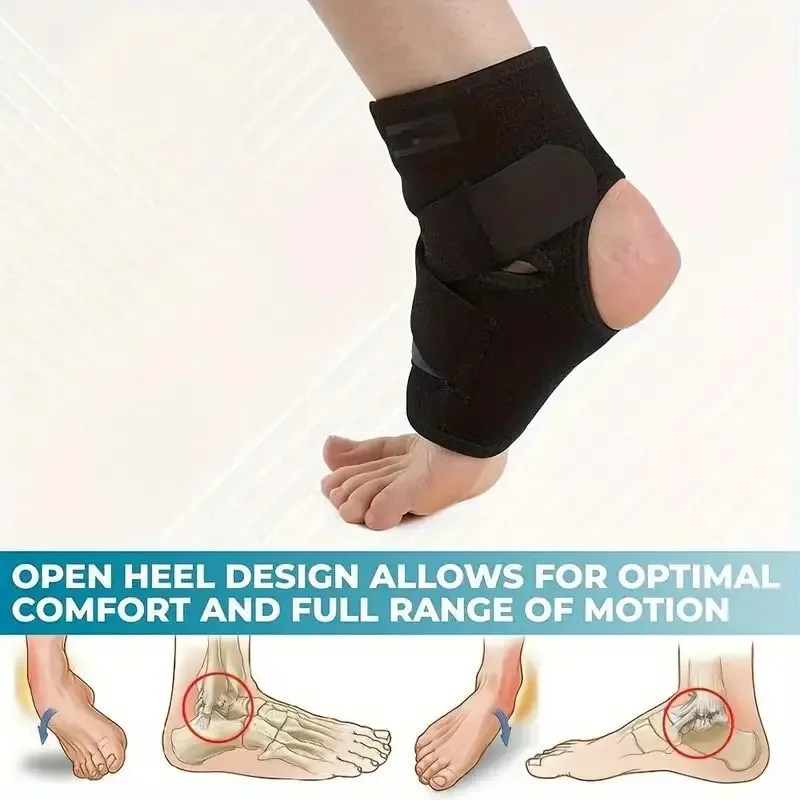 adjustable ankle support brace – breathable compression sleeve for running, basketball & volleyball