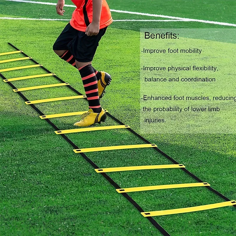 adjustable agility speed ladder – nylon footwork training ladder for football, gym & home workouts