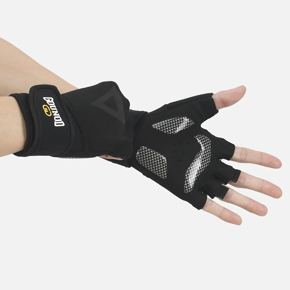 1 pair weightlifting gloves with wrist support – shockproof gym gloves for bodybuilding & training
