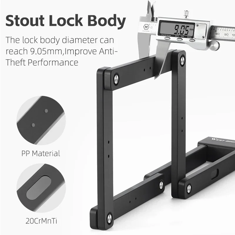 foldable bike lock with keys – heavy duty anti theft security lock for bicycles & motorcycles