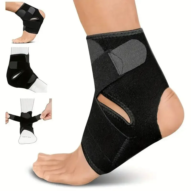 adjustable ankle support brace – breathable compression sleeve for running, basketball & volleyball