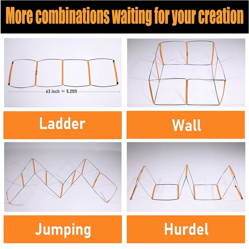 foldable agility speed ladder – football & soccer footwork training set with carry bag for kids & adults