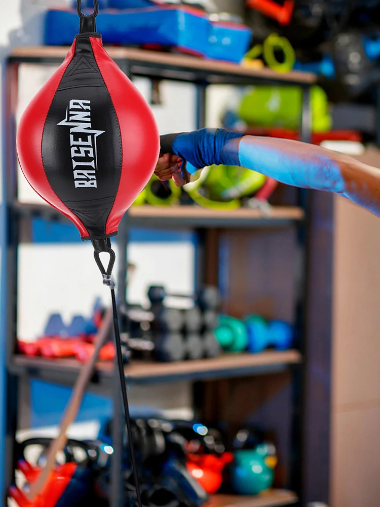 pu leather double end punching bag – reaction speed ball for boxing & fitness training