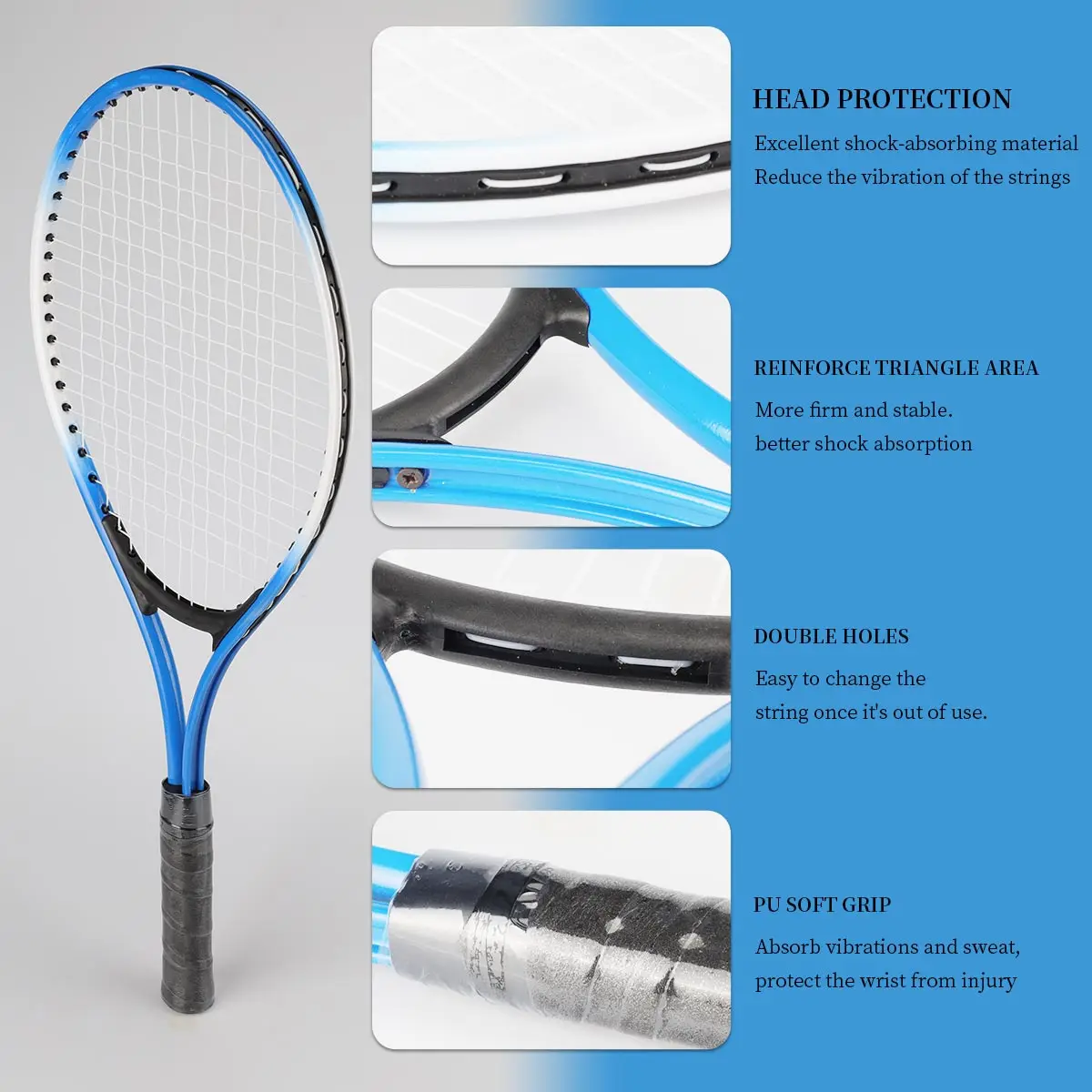 kids tennis racket set – 2 rackets with 1 tennis ball for beginners
