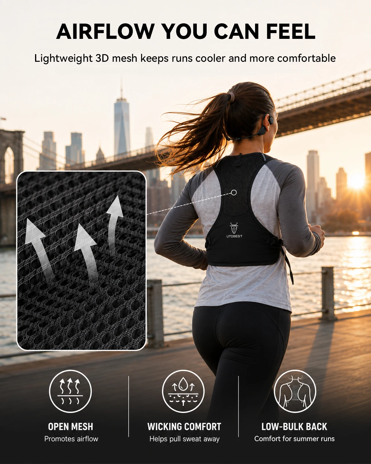ultra light hydration running vest – breathable reflective backpack for trail running & hiking