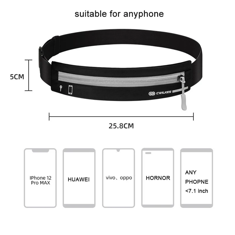 waterproof running belt waist bag – hidden phone pouch for men & women