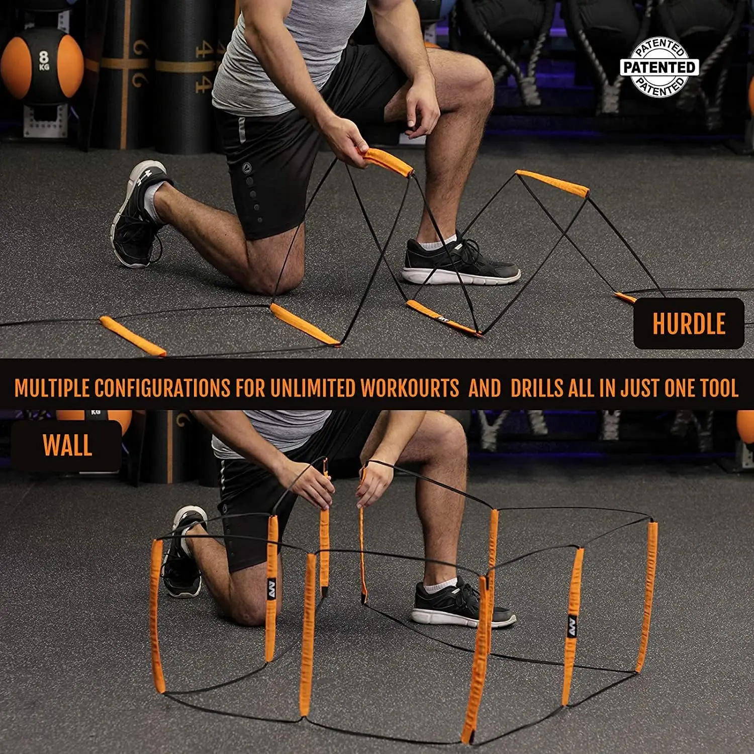foldable agility speed ladder – football & soccer footwork training set with carry bag for kids & adults