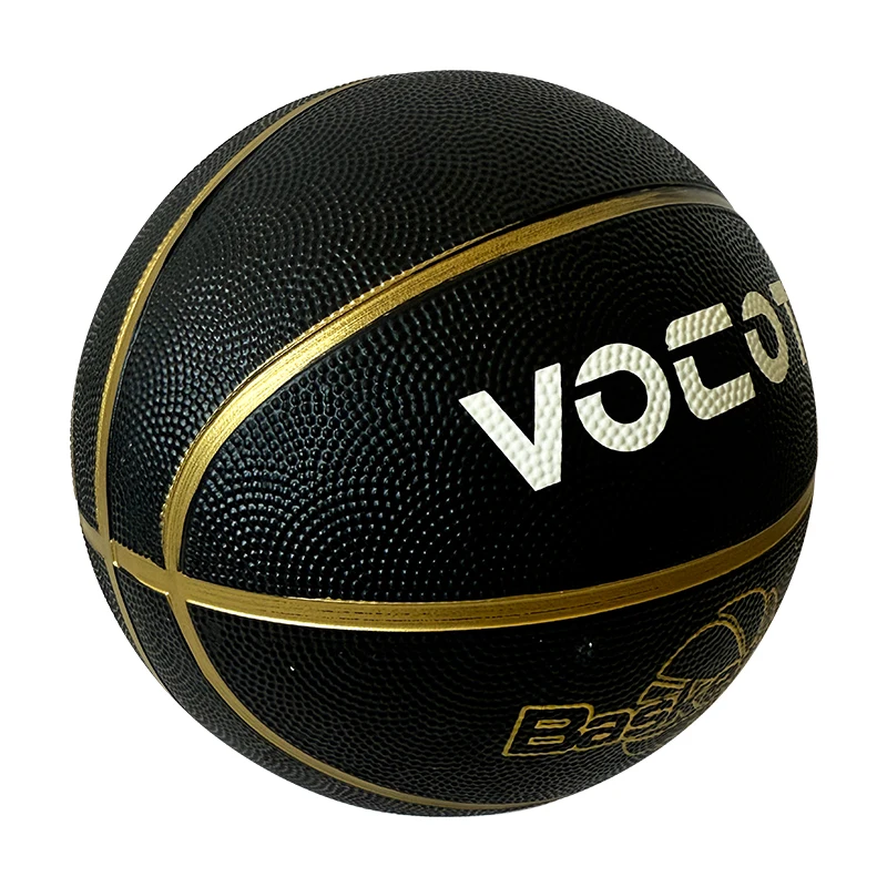 black & gold rubber basketball – official size 5, durable non slip for indoor & outdoor play