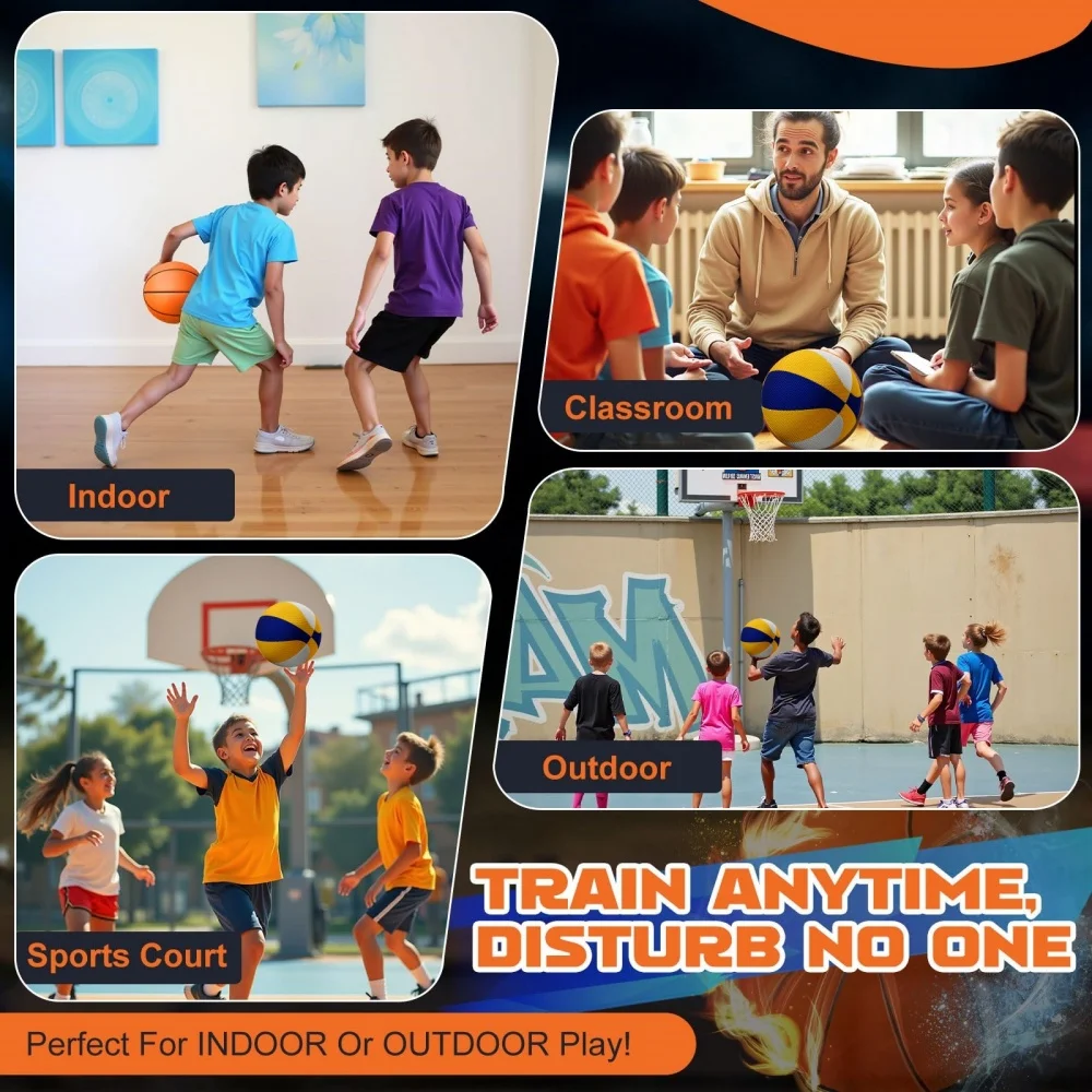 silent high bounce basketball – dual layer indoor training ball for home & apartment practice
